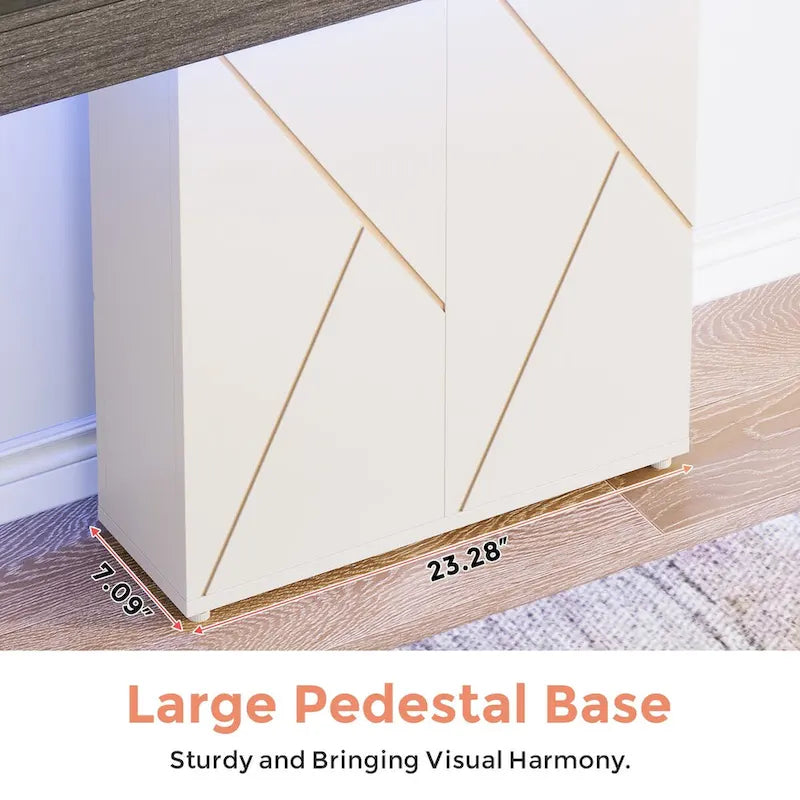 43.3 Mesa consola de pedestal de granja, mesa de sofá para sala de estar, mesa de entrada para vestíbulo, escritorio estrecho