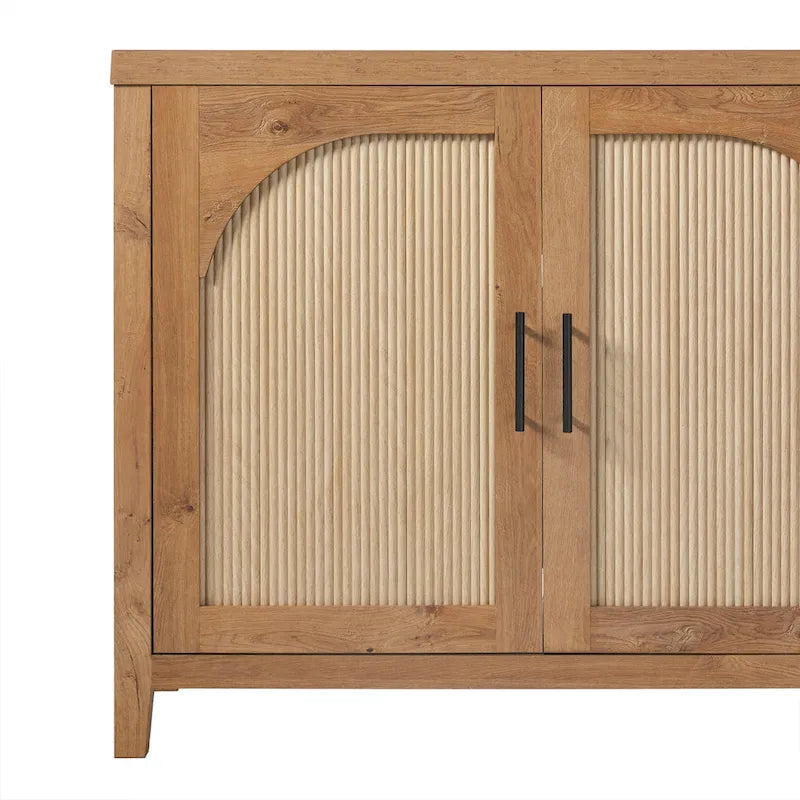 Aparador de 70 pulgadas de caña con puertas arqueadas