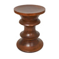 Mesa auxiliar geométrica de madera hecha a mano - Marrón