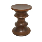 Mesa auxiliar geométrica de madera hecha a mano - Marrón