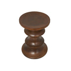 Mesa auxiliar geométrica de madera hecha a mano - Marrón