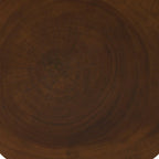 Mesa auxiliar geométrica de madera hecha a mano - Marrón