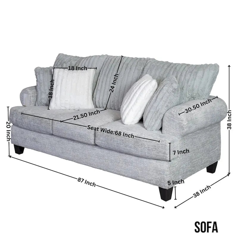 Sofá y sofá de dos plazas para sala de estar
